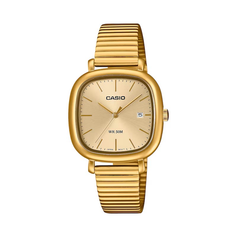 Casio LTP-B166G-9AVEF Classic Analogue Gold-Tone Square Dial Golden Bracelet Watch