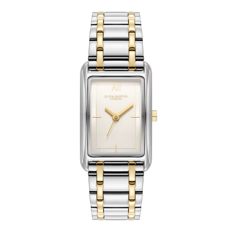 Olivia Burton Grove Women's White Dial Two Tone Gold Tone Bracelet Watch