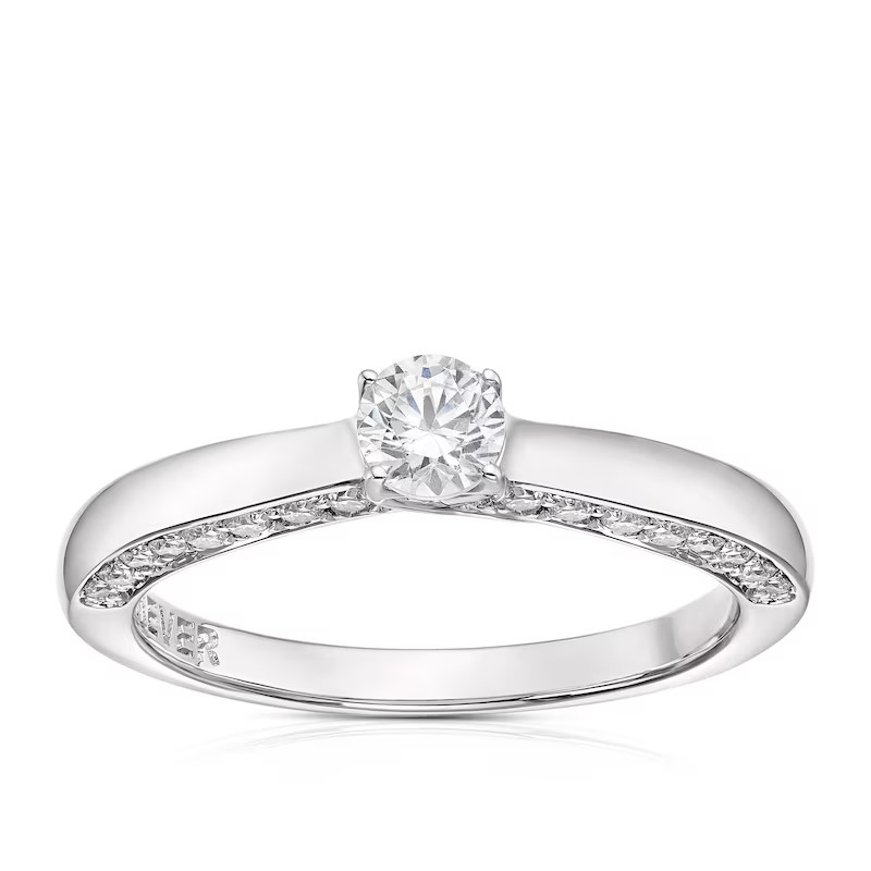 Engagement Ring The Forever Diamond 9ct White Gold Solitaire 0.50ct Diamond Ring