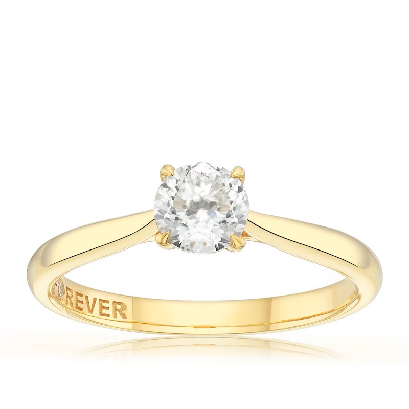 Engagement Ring The Forever Diamond 18ct Yellow Gold Solitaire 0.50ct Diamond Ring