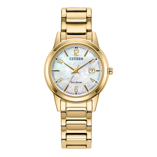 Citizen Eco-Drive Women's Mother Of Pearl Dial Stainless Steel Bracelet Watch
