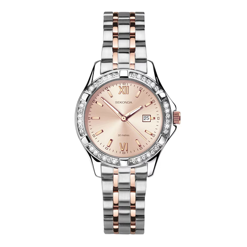 Sekonda Crystal Rose Women's Two Tone Bracelet Watch