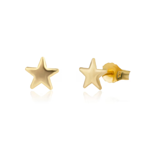 9ct Yellow Gold Star Stud Earrings