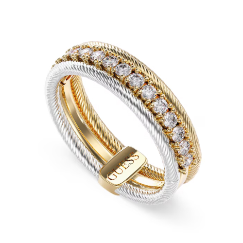GUESS Kalybe Women's Bicolor Crystal Cable Band Ring