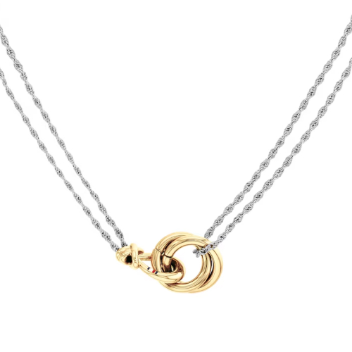 Tommy Hilfiger Women's Two Toned Gold-Plated and Stainless Steel Nautical Knot Necklace