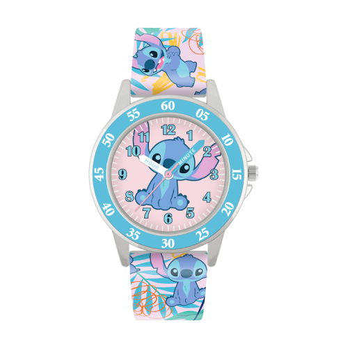 Disney Lilo and Stitch Children's Blue Printed Time Teacher Strap Watch