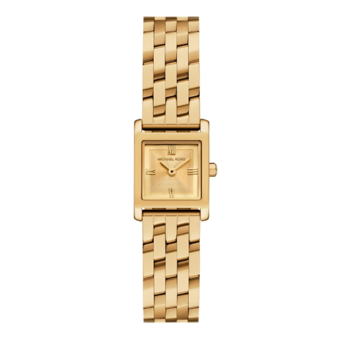 Michael Kors Women's Yellow Gold Plate Georgie Square Dial Gold Tone Bracelet Watch