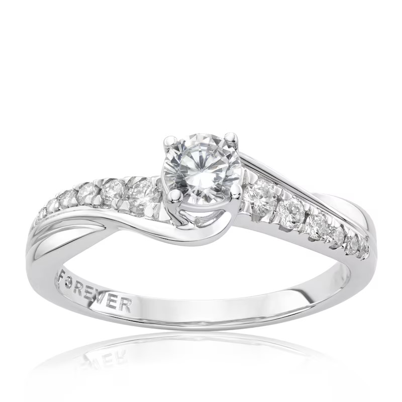 Engagement Ring The Forever Diamond Platinum Twist Solitaire 0.50ct Diamond Ring