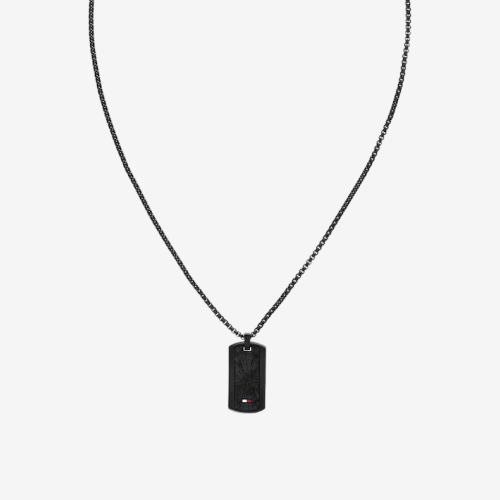 Tommy Hilfiger Men's Black Tone Pendant Necklace