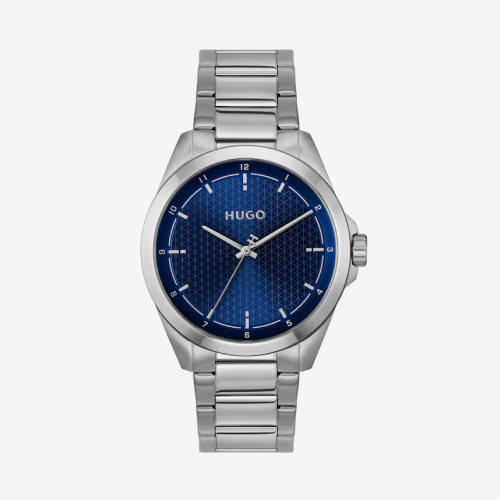 HUGO #SEAM Men's Blue Dial & Stainless Steel Bracelet Watch
