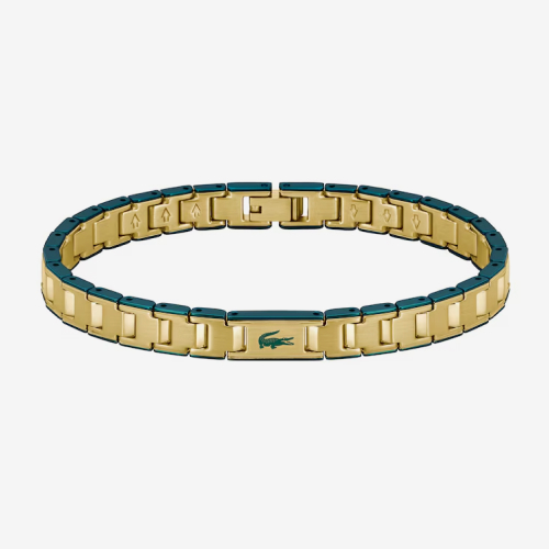 Lacoste Men's Metropole Edge Gold IP Stainless Steel Link Bracelet