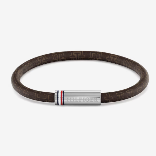 Tommy Hilfiger Men's Brown Leather Multi-Cord Bracelet