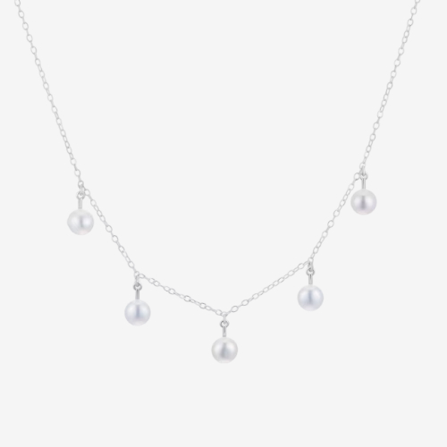 Sterling Silver Freshwater Pearl Droplet Necklace