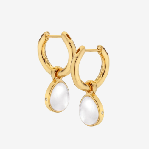 Hot Diamonds 18ct Gold Plated MOP Huggie Earrings