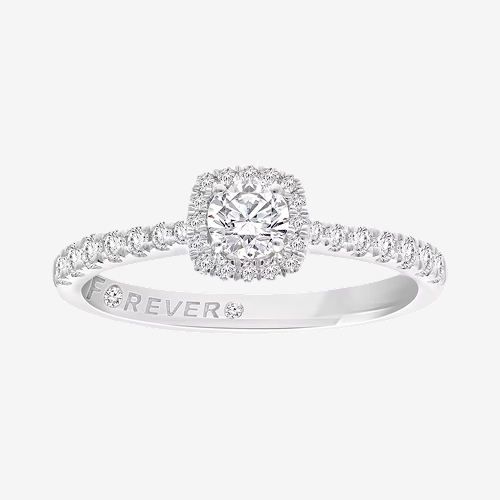 Engagement Ring The Forever Diamond Platinum Halo 0.50ct Diamond Ring