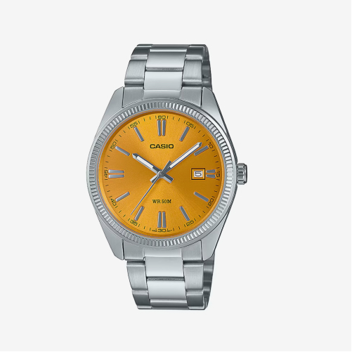 Casio Collection MTP-1302PD-9AVEF Yellow Dial Stainless Steel Bracelet Watch