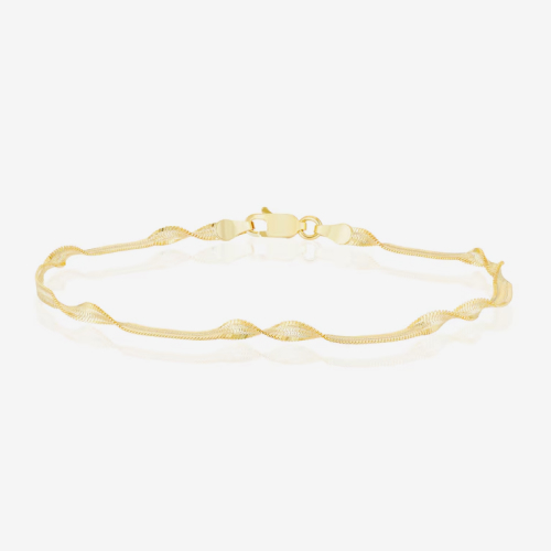 Sterling Silver Gold Plated Twist Herringbone Bracelet