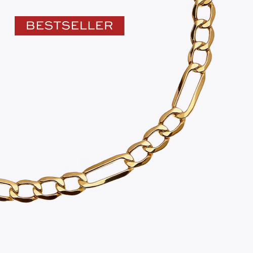 9ct Yellow Gold Figaro Chain Bracelet