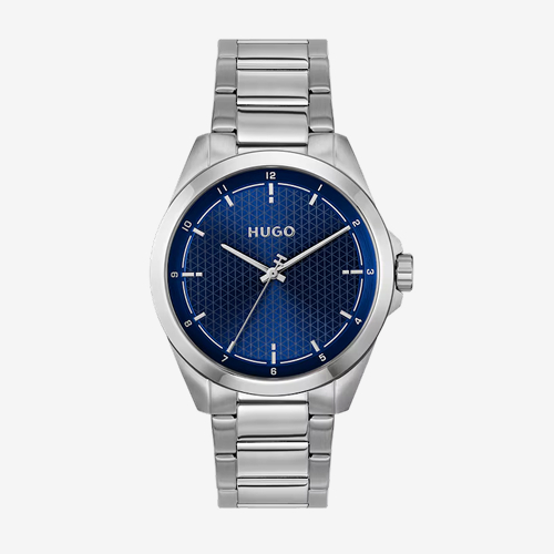 HUGO #SEAM Men's Blue Dial & Stainless Steel Bracelet Watch