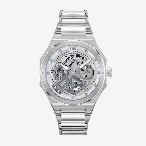 HUGO #GRAIL SKELETON Men's Multifunction Stainless Steel Bracelet Watch