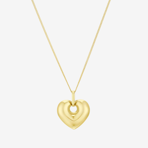 9ct Yellow Gold Puff Heart Pendant