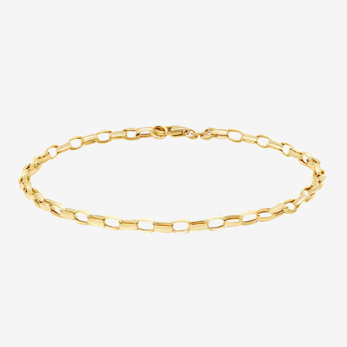 9ct Yellow Gold Hollow Concave Belcher Bracelet