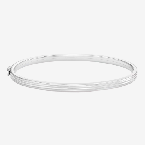 Sterling Silver Linear Textured Bangle