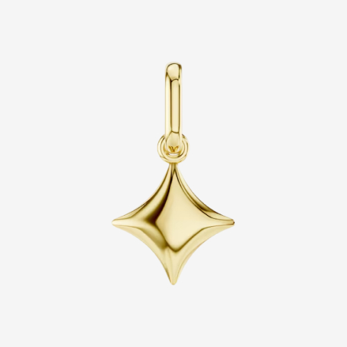mila green Sterling Silver 18ct Gold Vermeil Plated Four-Point Star Necklace Charm