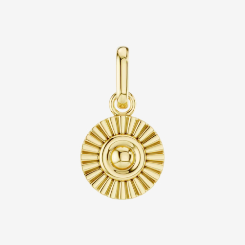 mila green Sterling Silver 18ct Gold Vermeil Plated Sunburst Necklace Charm