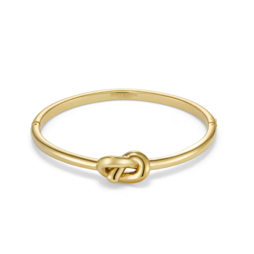 Olivia Burton Lovers Knot Women's Gold Tone Hinged Bangle