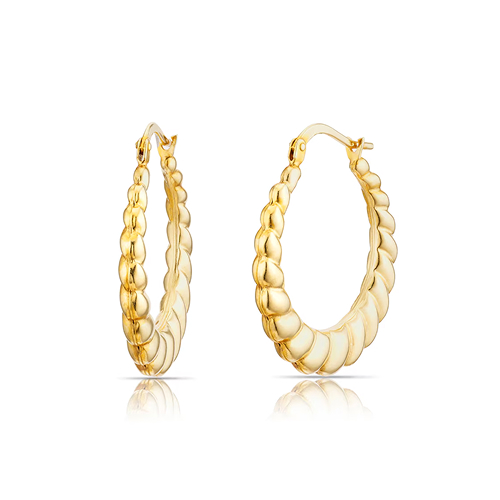Sterling Silver 18ct Yellow Gold Plated Twisted Hoop Earrings