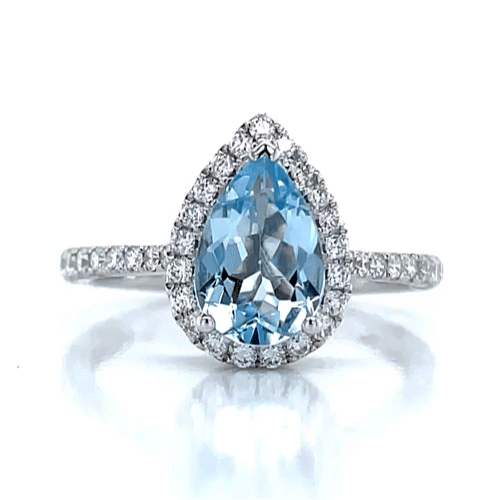 Le Vian 14ct Vanilla Gold 0.29ct Diamond & Aquamarine Ring Le Vian 14ct Vanilla Gold 0.29ct Diamond & Aquamarine Ring