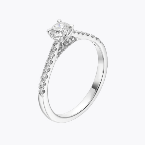Engagement Ring The Forever Diamond Platinum Solitaire Shoulder Detail 0.50ct Diamond Ring Engagement Ring The Forever Diamond Platinum Solitaire Shoulder Detail 0.50ct Diamond Ring