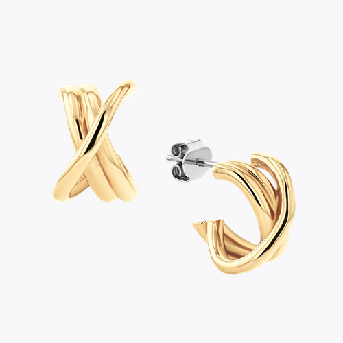 Tommy Hilfiger Women's Gold-Plated Nautical Knot Earrings Tommy Hilfiger Women's Gold-Plated Nautical Knot Earrings