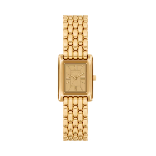 Michael Kors Women's Essex Three Hand Gold Tone Dial Golden Stainless Steel Bracelet Watch