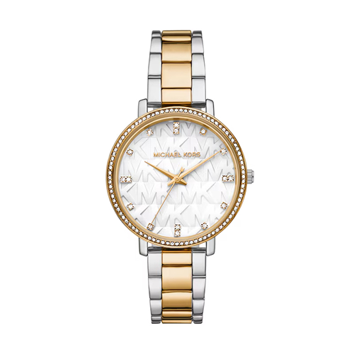 Michael Kors Pyper Three Hand White Dial Two Tone Stainless Steel Bracelet Watch