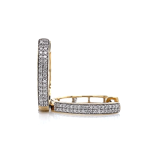 9ct Yellow Gold 0.20ct Diamond Hoop Earrings