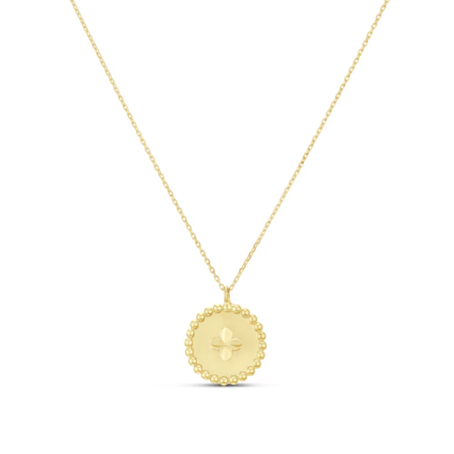 9ct Yellow Gold Circle Clover Motif Pendant