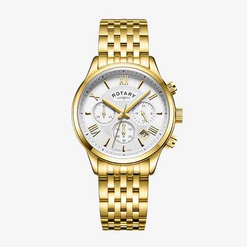 Rotary Men's Chronograph Gold Plated Bracelet Watch