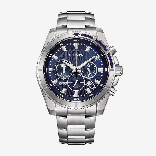 Citizen Men's Blue Chronograph Dial Stainless Steel Bracelet Watch