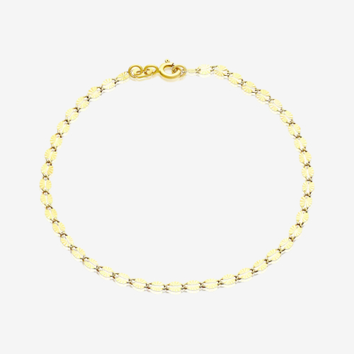9ct Yellow Gold Solid Starburst Link Bracelet