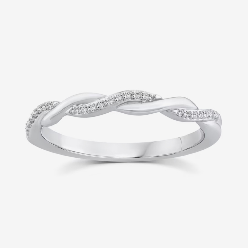 Perfect Fit Argentium Silver Twisted Diamond Ring