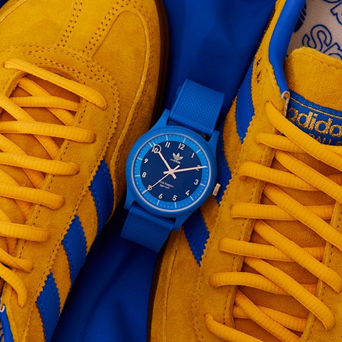 adidas Originals Project One Blue Dial Blue Resin Strap Watch