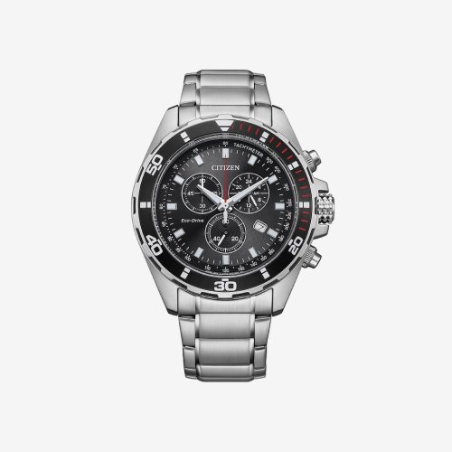 Citizen Sport Eco-Drive Chronograph Black Dial & Stainless Steel Watch