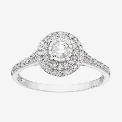 9ct White Gold Solitaire 0.33ct Diamond Ring