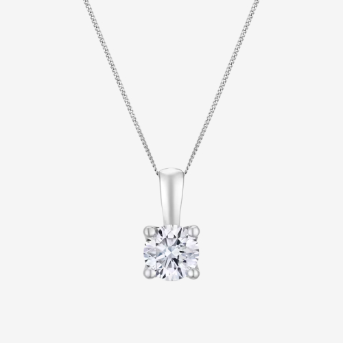 9ct White Gold 1ct Lab Grown Diamond Necklace