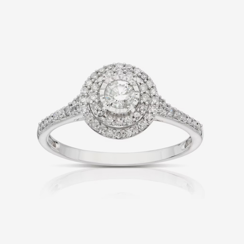 Engagement Ring 9ct White Gold Solitaire 0.33ct Diamond Ring