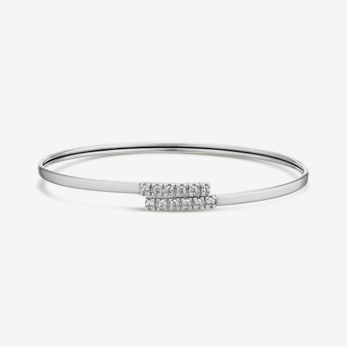 Sterling Silver Flexi Cubic Zirconia Crossover Bangle