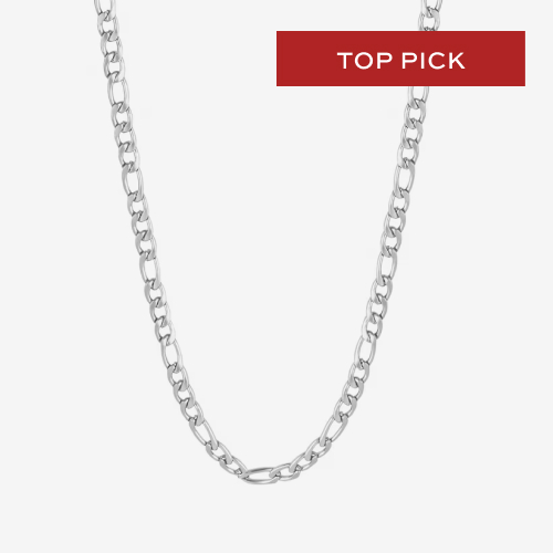 Men's Stainless Steel Figaro Chain Necklace
