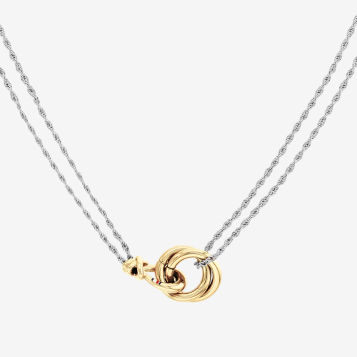 Tommy Hilfiger Women's Two Toned Gold-Plated and Stainless Steel Nautical Knot Necklace
